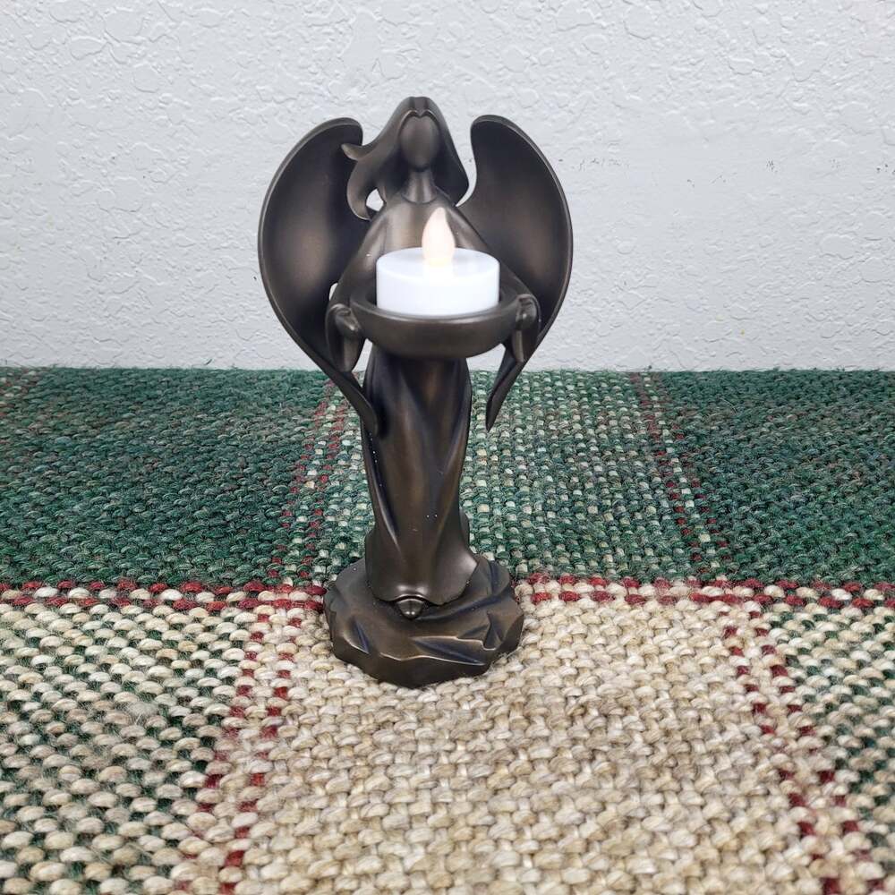 PartyLite Bronze Finish Angel Tealight Candle Holder